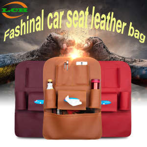 Fashion Multi Pockets Car Back Seat Storage Organizer Leather Bags